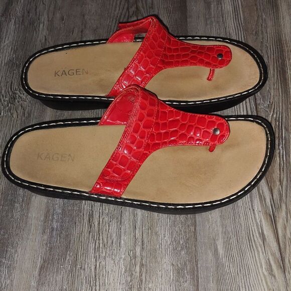 Kagen Red Platform Thong Sandal Size 11 NWOT - Picture 5 of 8